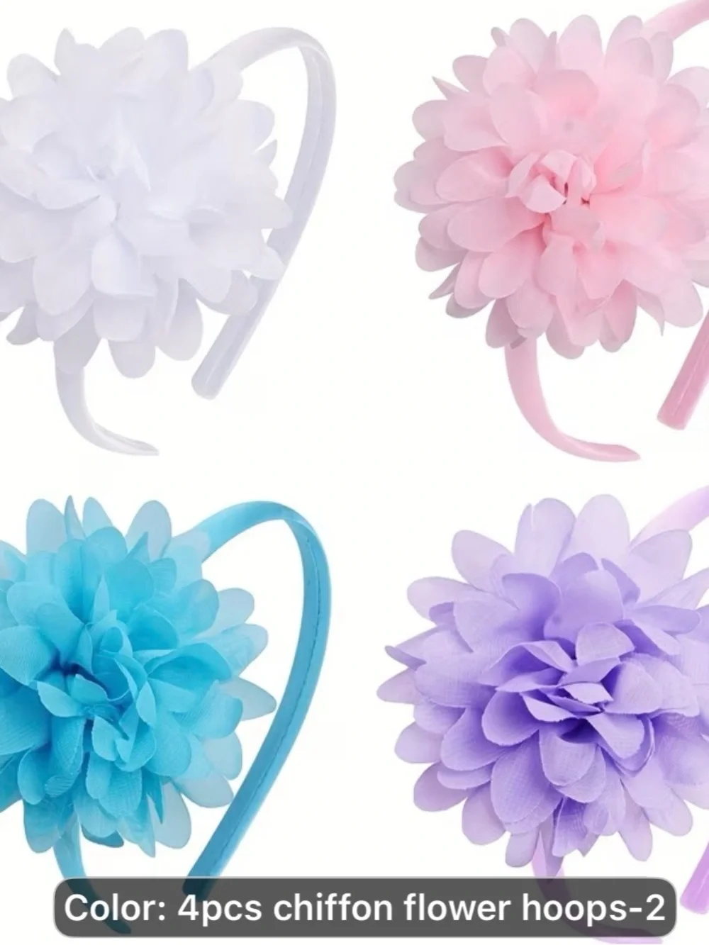 3pieces for $12 Assorted Flower Headbands for Kids - Multicolor (Blue/puple )